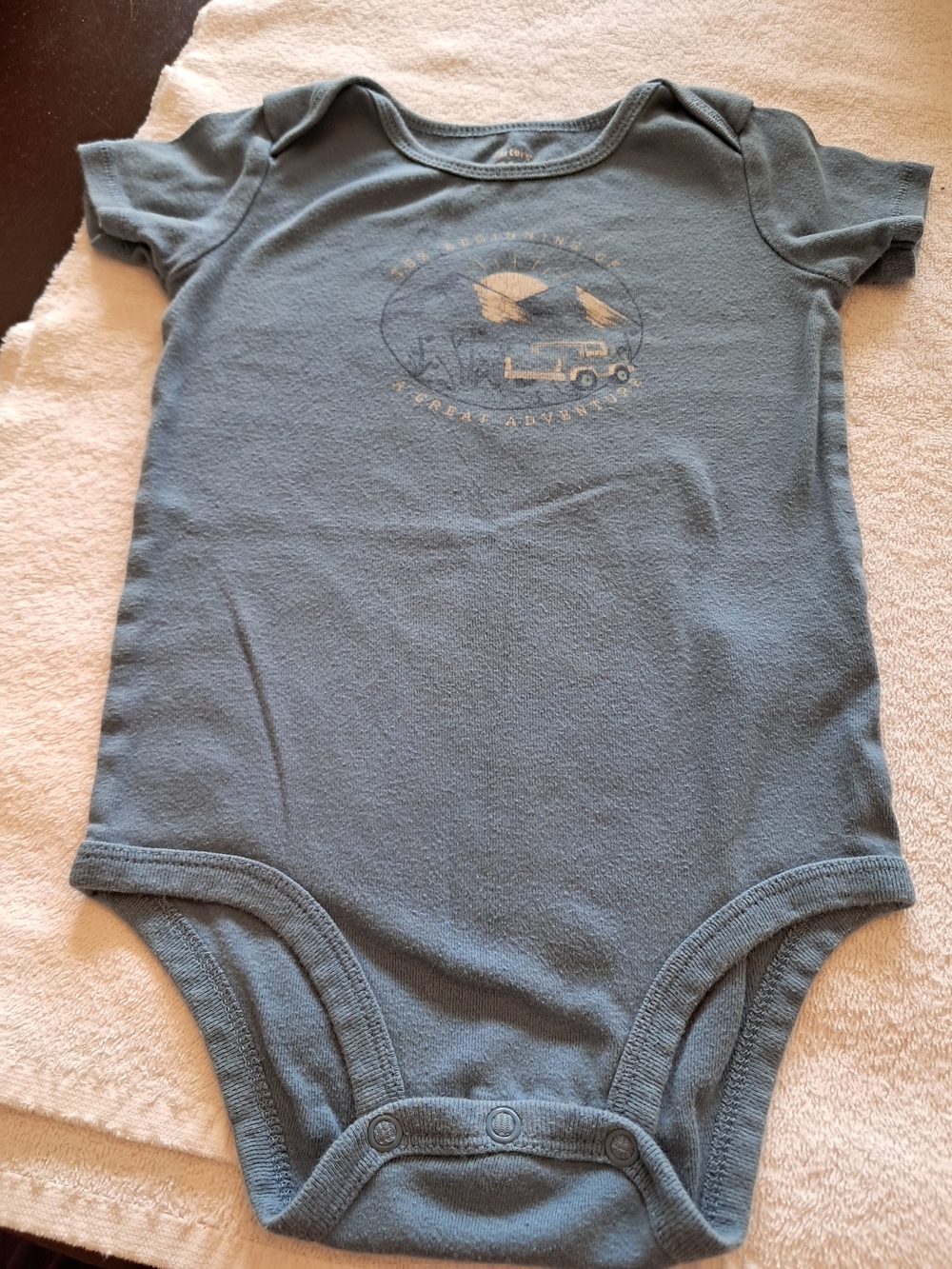 Carter's Dusty Blue Short-Sleeve Baby Bodysuit